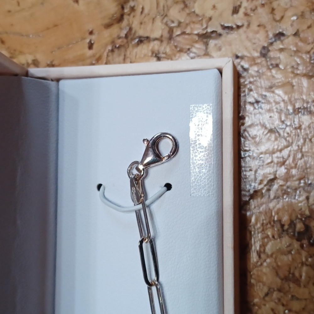 Mia Fiore Sterling Silver Seven Inch Paperclip Chain Bracelet NIB - Picture 3 of 5